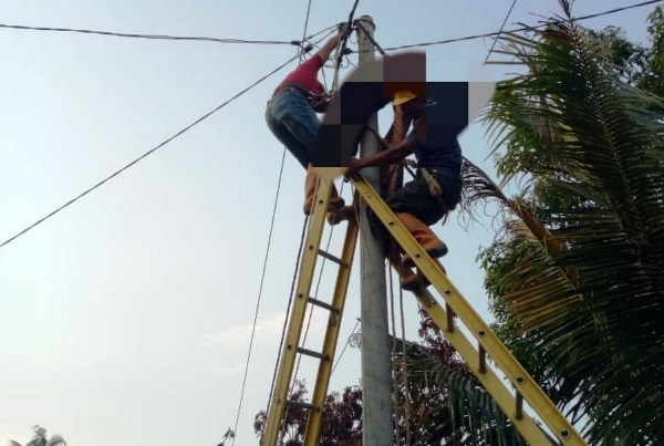 Perbaiki Kabel Aliran Listrik Tiang Interkoneksi PLN Warga Tubaba Tewas