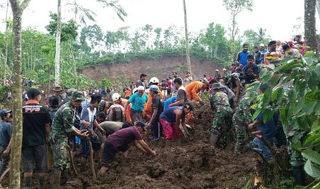 Longsor Lereng Gunung Argopuro Timbun Sejumlah Rumah di Jember