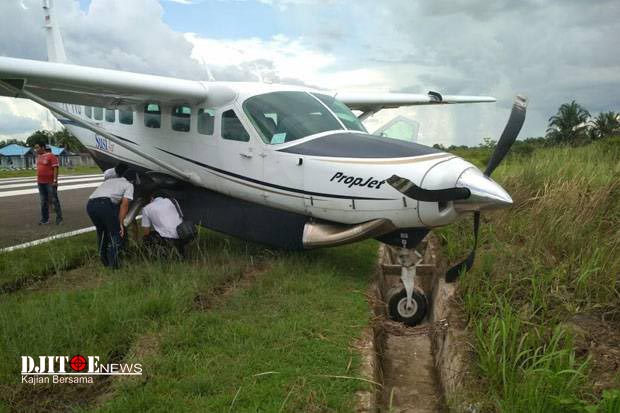Pesawat Susi Air Tergelincir Akibat Kebocoran Rem Hidrolik