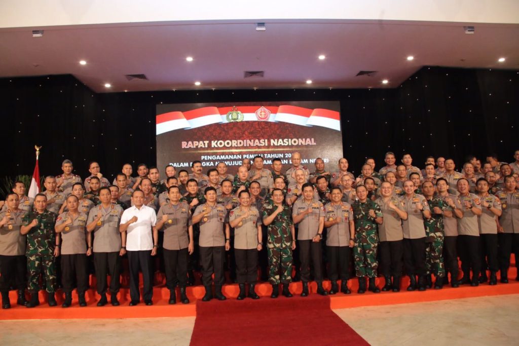Kapolri Pimpin Rapat Kordinasi Operasi Mantap Brata, Simulasi dan Sinergisitas TNI-Polri