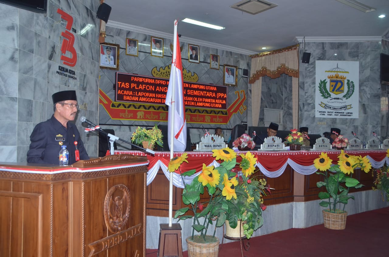 DPRD Lampura Gelar Paripurna KUA-PPAS 2018