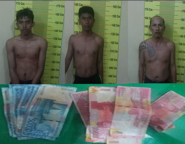 Gunakan Uang Palsu Untuk Main Lotre, Tiga Pemuda Ditangkap Polsek Delituua