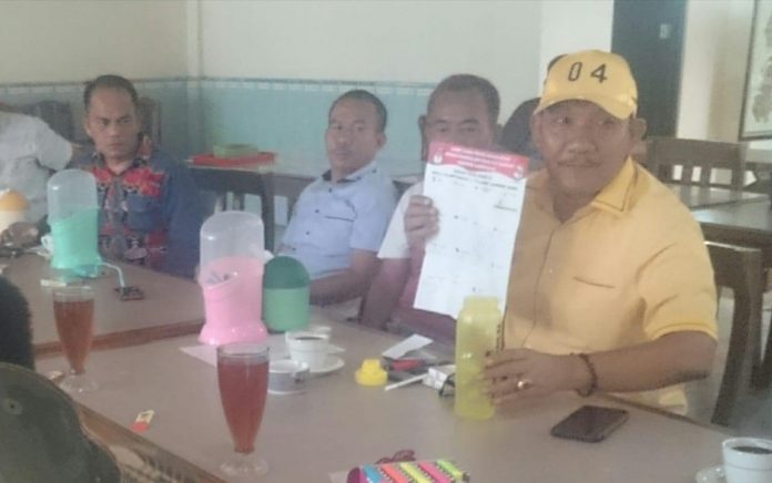 Maksimalkan Pemenangan Pemilihan Legislatif 2019, Supriyadi Alfian Sosialisasikan Contoh Surat Suara di Desa Dwiwarga Tunggaljaya