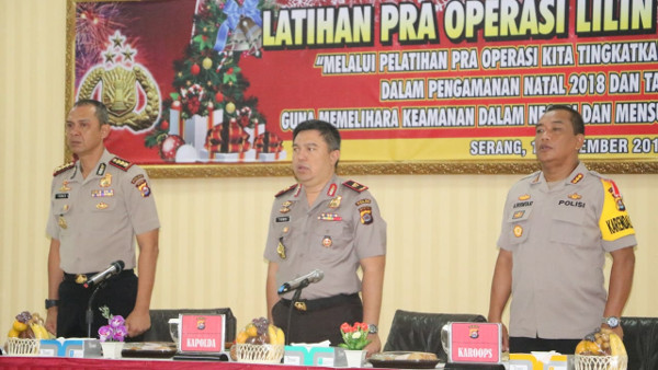 Latihan Pra Operasi Lilin Kalimaya 2018 Dipimpin Langsung oleh Kapolda Banten