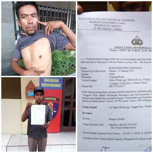 Oknum Polisi di Reskrim Polsek Medan Kota Pukuli Tukang Becak