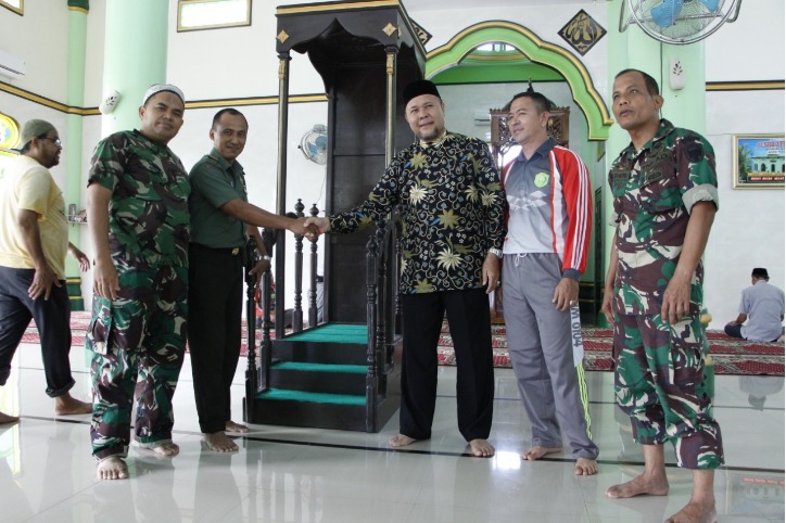 Dandim 0104/Atim Hibahkan Mimbar ke Dayah Ann-Nur Sukarejo Langsa Timur