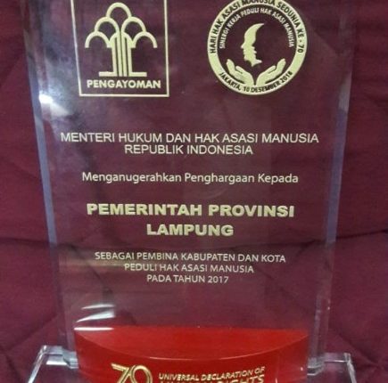 Pemprov Lampung Raih Penghargaan Peduli HAM