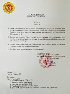 Surat Hoax Berlogo BIN Tersebar di Media Sosial