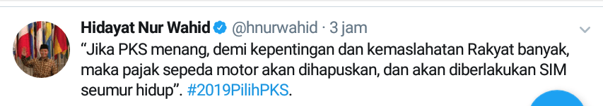 PKS : Jika Menang, Pajak Motor akan Dihapuskan dan SIM Seumur Hidup