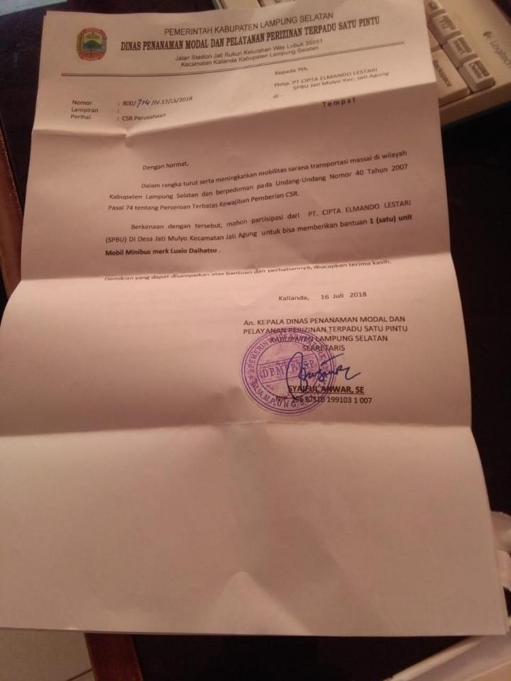 Urus Perizinan, Pengusaha SPBU ini Diminta CSR Mobil Luxio oleh DPMPPTSP
