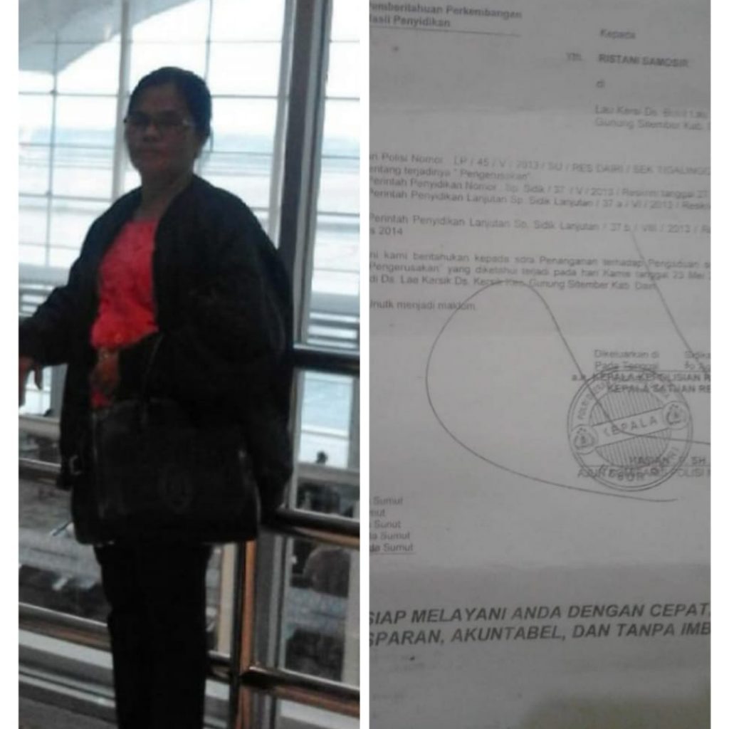 Ristani Samosir Minta Keadilan 5 Tahun Terkait Kasus Pengrusakan Kebunnya