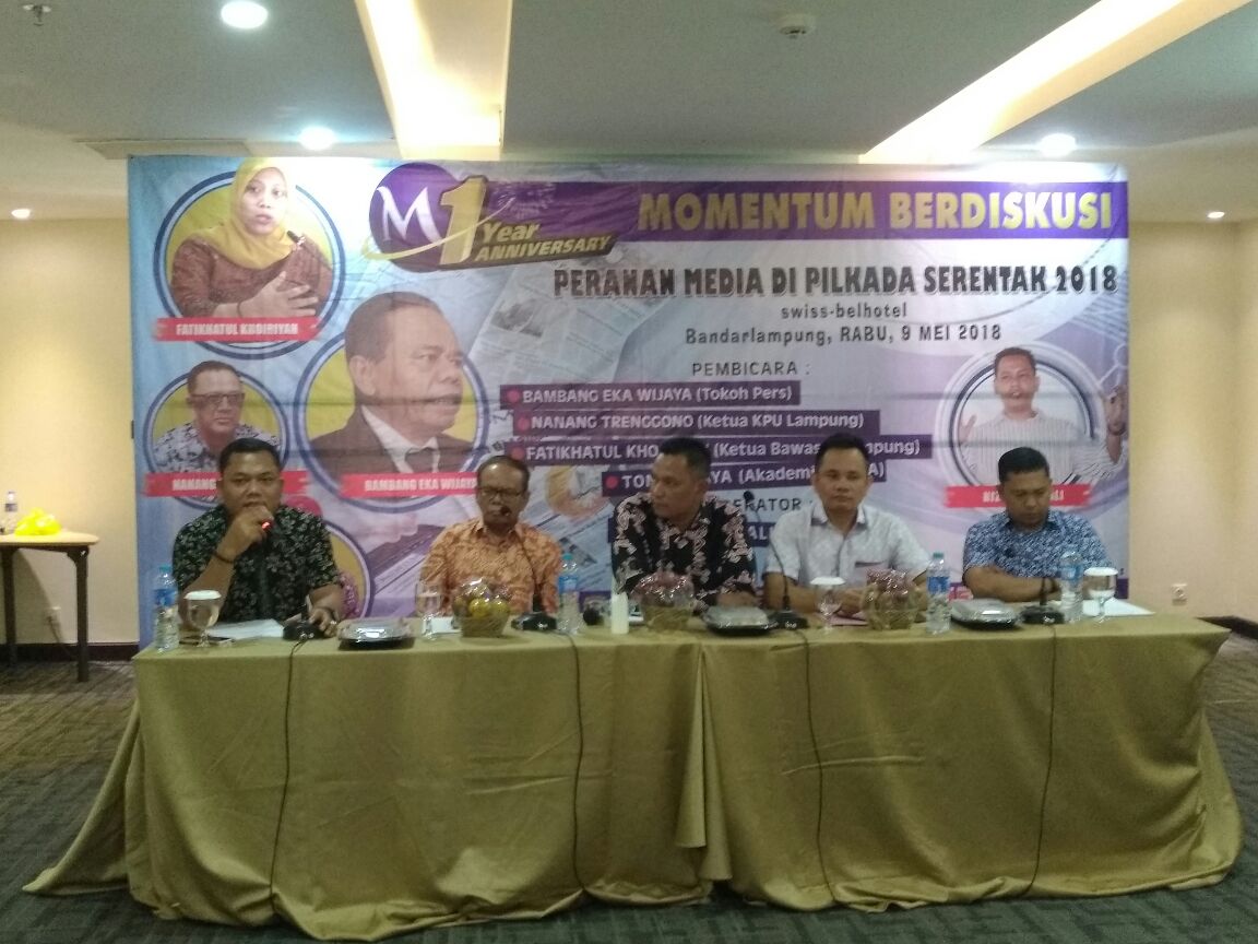 Harianmomentum Gelar Diskusi Publik Tentang Peranan Media di Pilkada Serentak 2018