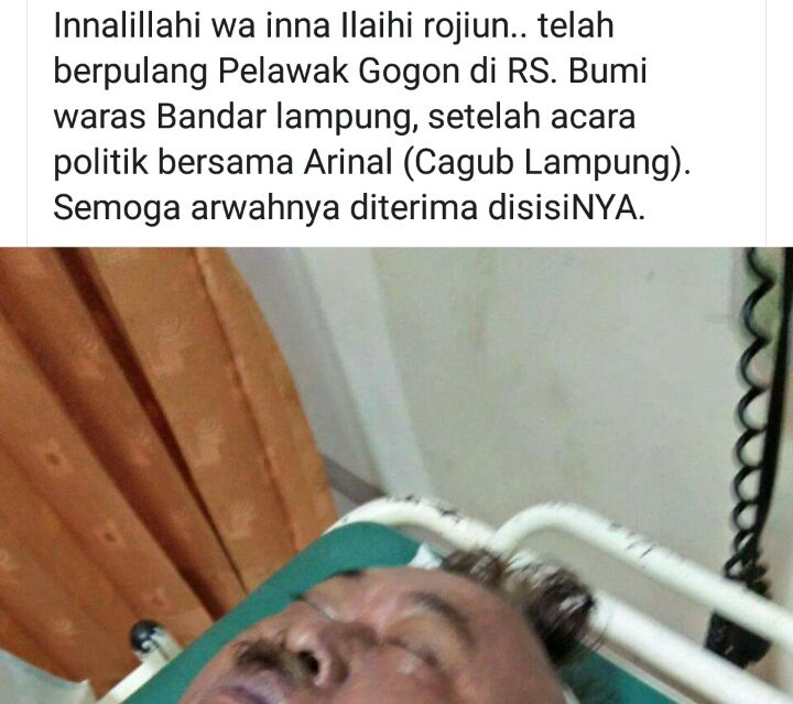 Gogon Meniggal Usai Dampingi Kampanye Pilkada Pertahana Lampung Utara