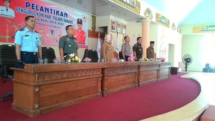 Margono Tarmuji Melantik Sopi’i Sebagai Ketua KONI Tulang Bawang