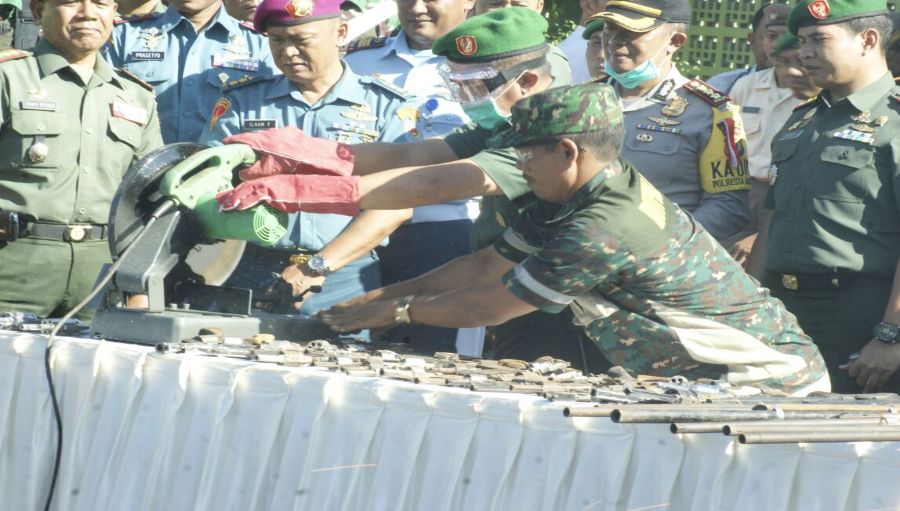 Korem 043/Gatam Lampung, Musnahkan 193 Pucuk Senpi Rakitan