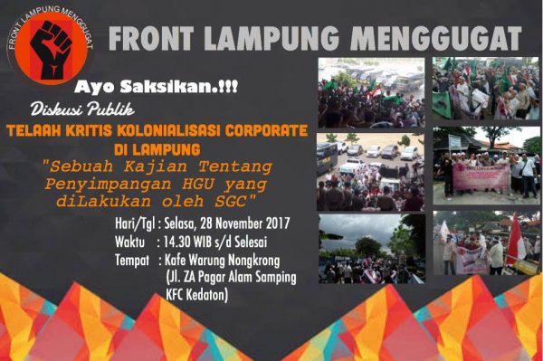 Pekan Depan FLM Gelar Diskusi Publik Menyoal HGU Lahan di Lampung