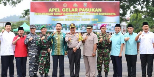Pjs Gubenur Hadiri Apel Bersama Pengamanan Pilkada Lampung