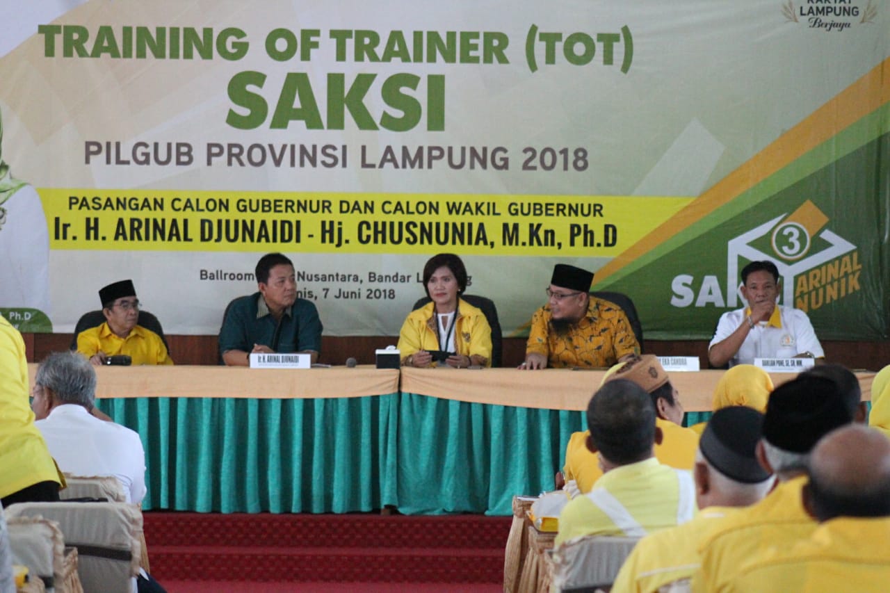 268 Peserta Ikuti Training Of Trainer Saksi Pasangan Arinal – Nunik