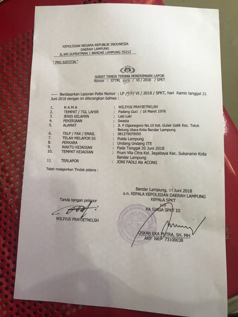 Tim PH Alzier Resmi Laporkan Acong ke Polda soal Kasus Sinta Melyanti