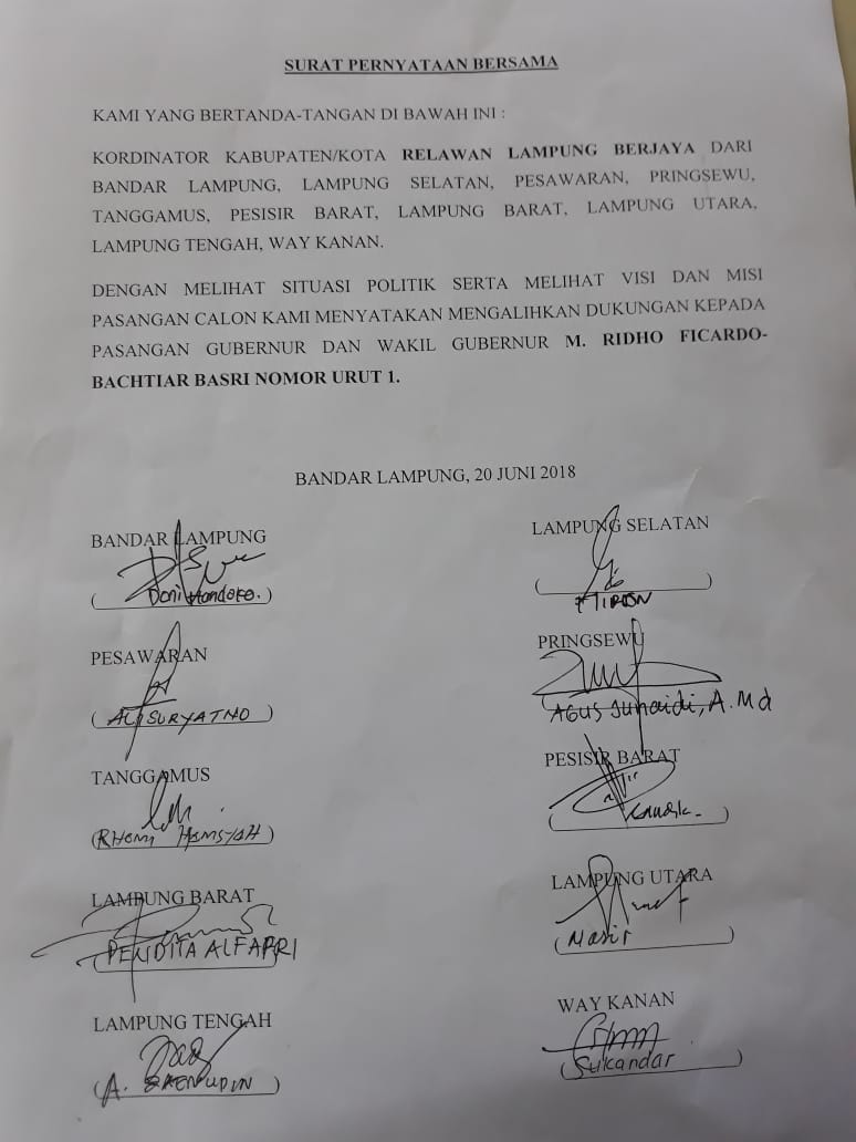 Toni Eka Chandra: Tim Relawan Lampung Berjaya Mengaku Tim Arinal-Nunik Itu Hoax