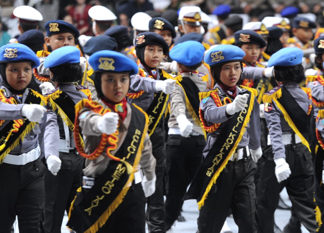 Presiden Jokowi Terkesan Aksi Polisi Cilik di HUT Bhayangkara Ke-72
