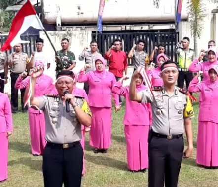 Polres Mesuji – TNI Gelar Harmoni Kebangsaan Sambut Momen HUT RI Ke73 Dan Asian Games 2018