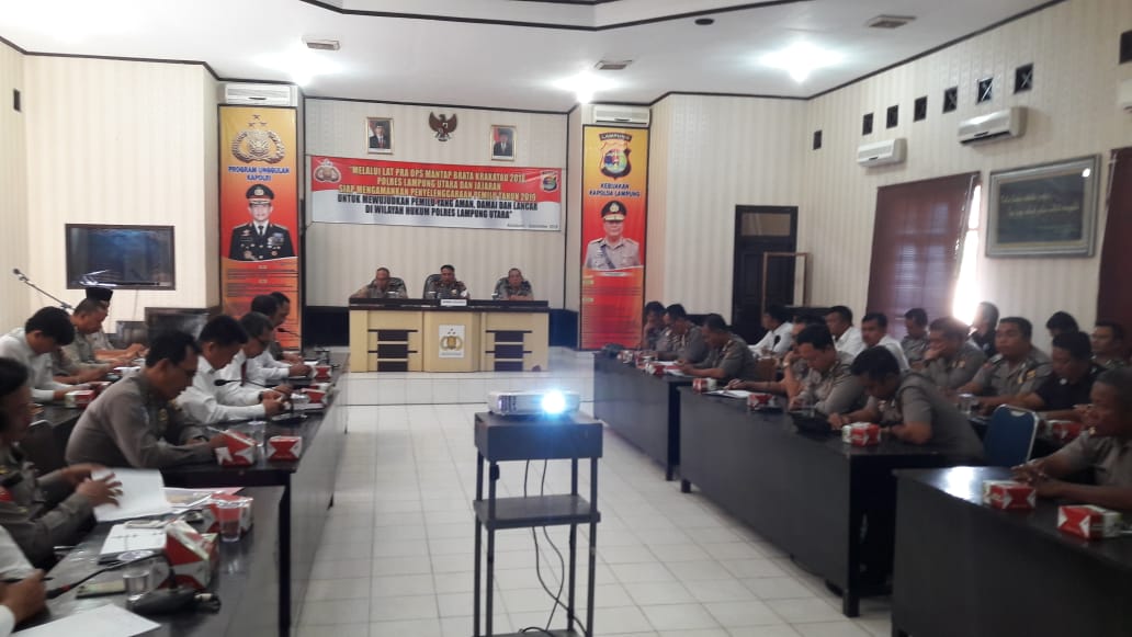 Polres Lampura Gelar Lat Pra Ops Mantap Brata Krakatau Pemilu 2019