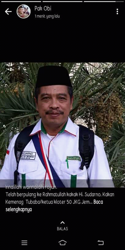 Kepala Kemenag Tubabar H Sudarno Wafat Di Mekkah