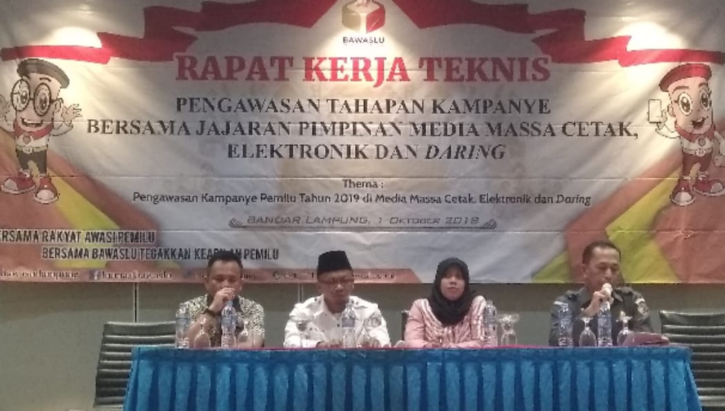Bawaslu Lampung Ajak Media Rakernis Pengawasan Pemilu
