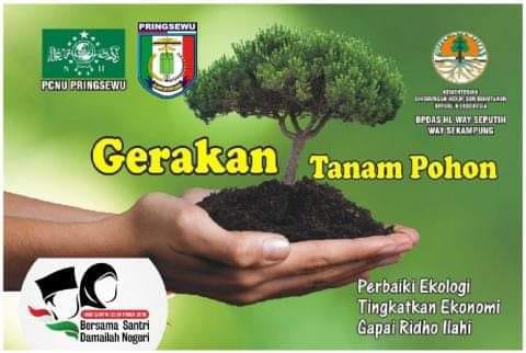 Peduli Lingkungan Santri Pringsewu Tanam 30.000 Bibit Pohon