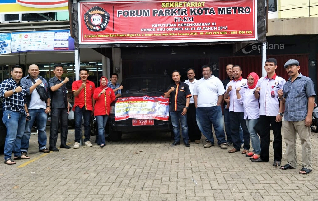 Forum Parkir Kota Metro Salurkan Bantuan Korban Bencana Palu Donggala