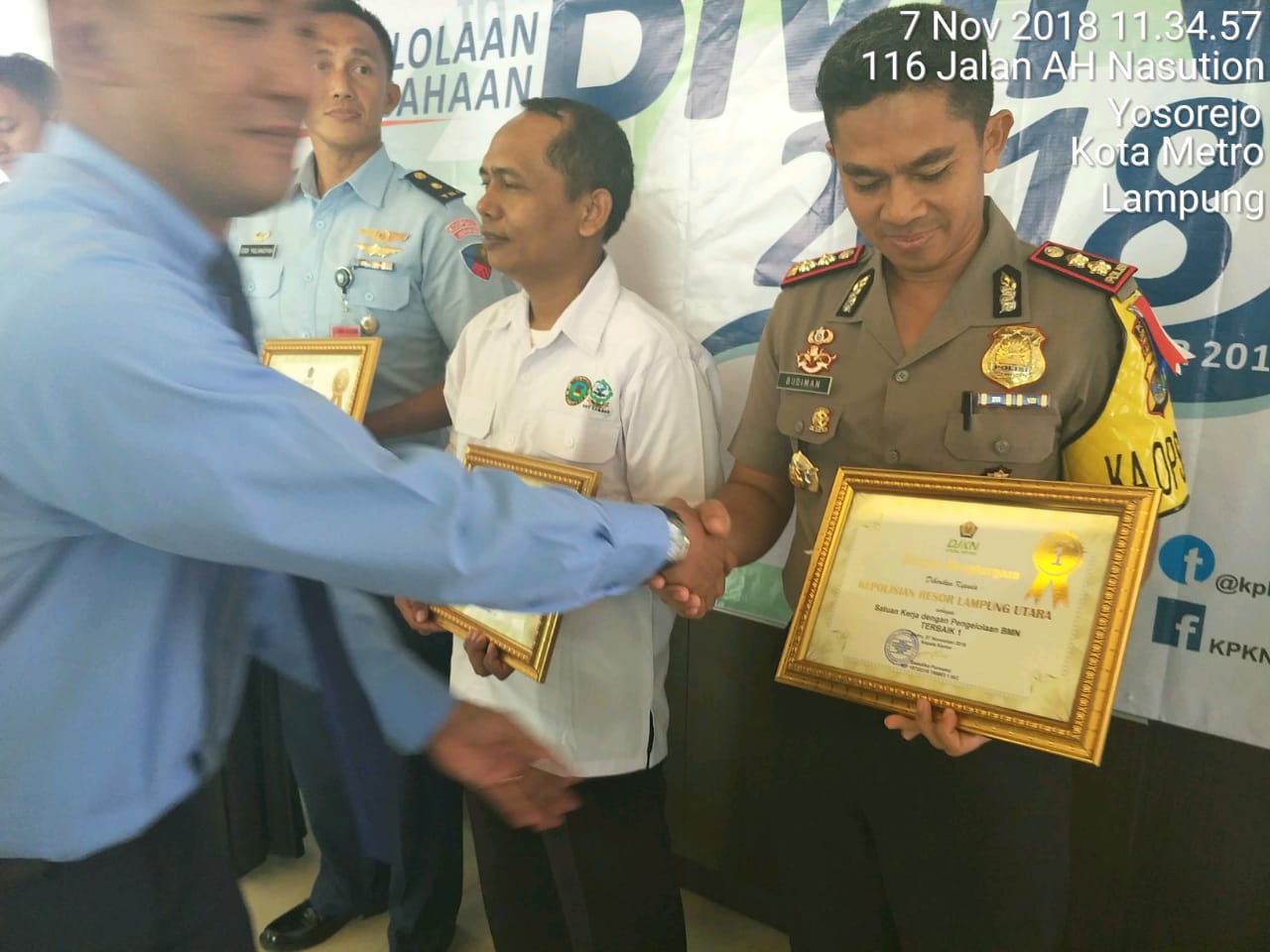  Polres Lampura Raih Penghargaan Instansi Terbaik I dalam Pengelolaan BMN 2018
