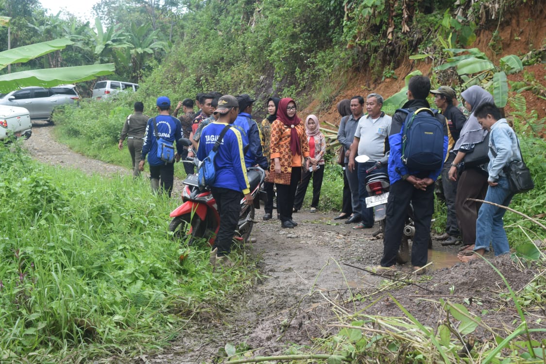 Tinjau Banjir Bandang Pekon Umar Hj Dewi Handayani Terhalang Longsor Dan Pohon Tumbang