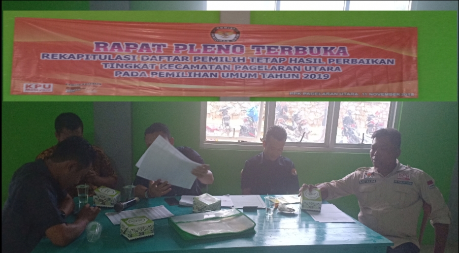 Rapat Pleno Terbuka Pemilu 2019 Kecamatan Pagelaran Utara
