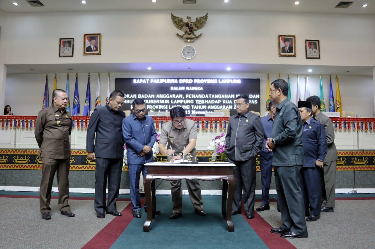 Pemprov dan DPRD Lampung Sepakati Nota KUA PPAS APBD Tahun Anggaran 2019