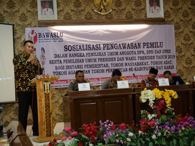 Sosialiasasi Pengawasan Partisipatif Pemilihan Umum tahun 2019 Way Kanan.
