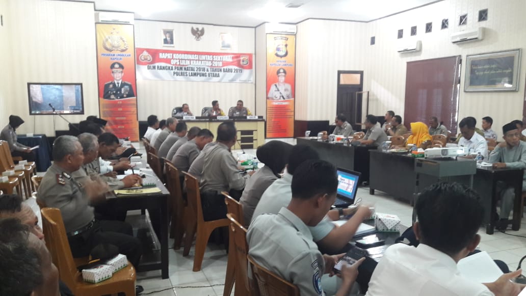 Polres Lampura Rakor Operasi Lilin Krakatau 2018