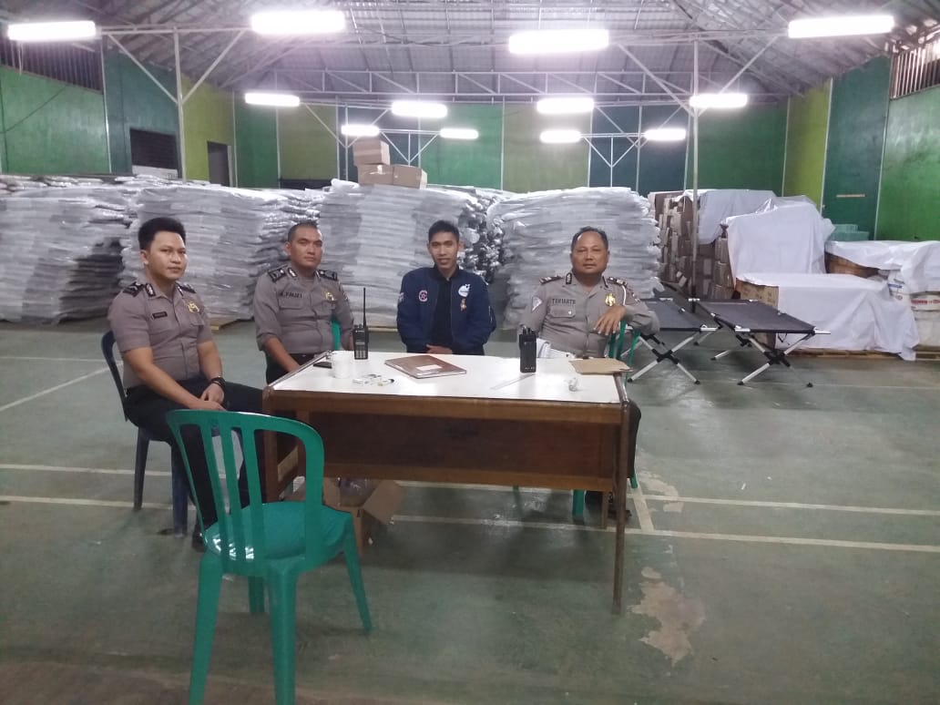 Amankan Gudang Logistik Pemilu 2019, Polres Lampura Terjunkan Personel