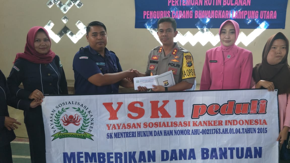 Tatap Muka Bhayangkari, Kapolres Lampung Utara Beri Bantuan Penderita Kanker