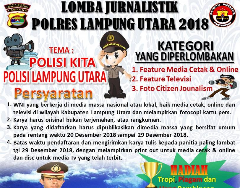 Polres Lampung Utara Gelar Lomba Karya Tulis Jurnalistik “Polisi Kita Polisi Lampung Utara”