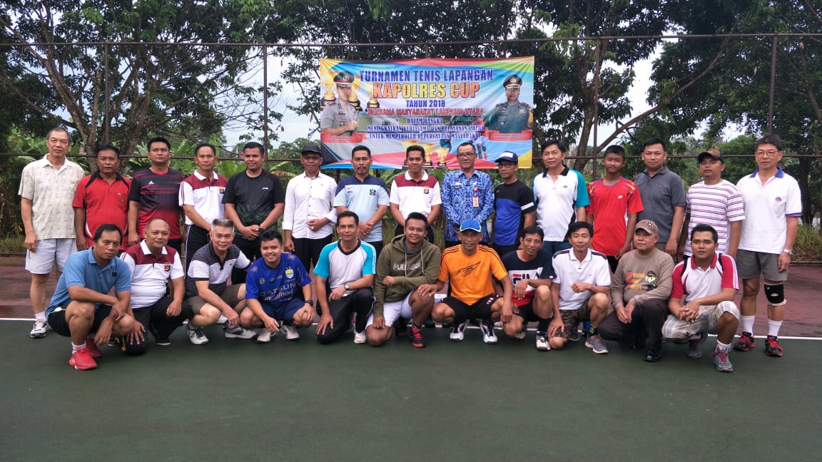 Polres Lampung Utara Gelar Turnamen Tenis Lapangan Bersama Masyarakat
