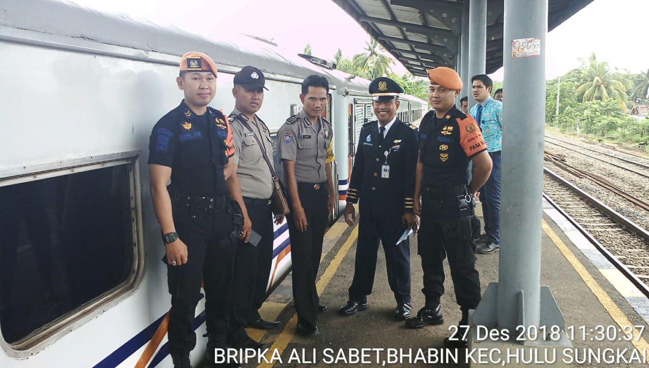 Pengamanan Stasiun Kereta Api Kotabumi Ditingkatkan Jelang Perayaan Tahun Baru 2019