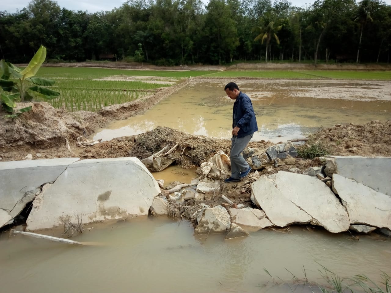 Ketua Komisi C Paisol : Jebolnya JIB Way Gersik Akibat Bangunan Tak Berkualitas dan Harus Dibongkar
