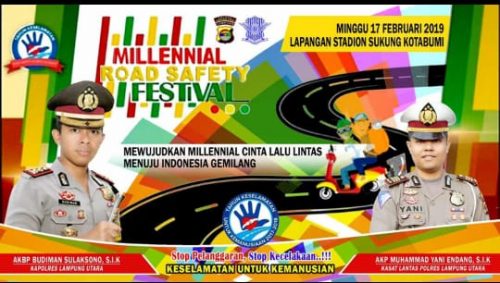 Lampung Utara Millennial Road Safety Festival 2019 Wujudkan Generasi Cinta Lalu Lintas