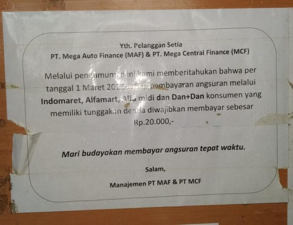 Perusahaan Finance Daya Murni Terapkan Biaya Administrasi Kepada Konsumen Yang Bayar Cicilan