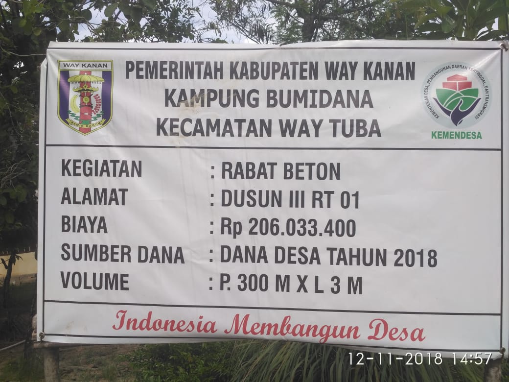 Rabat Beton 300 Meter Dana Desa 2018 Kampung Bumi Dana Way Kanan Baru Hitungan Bulan Sudah Rusak