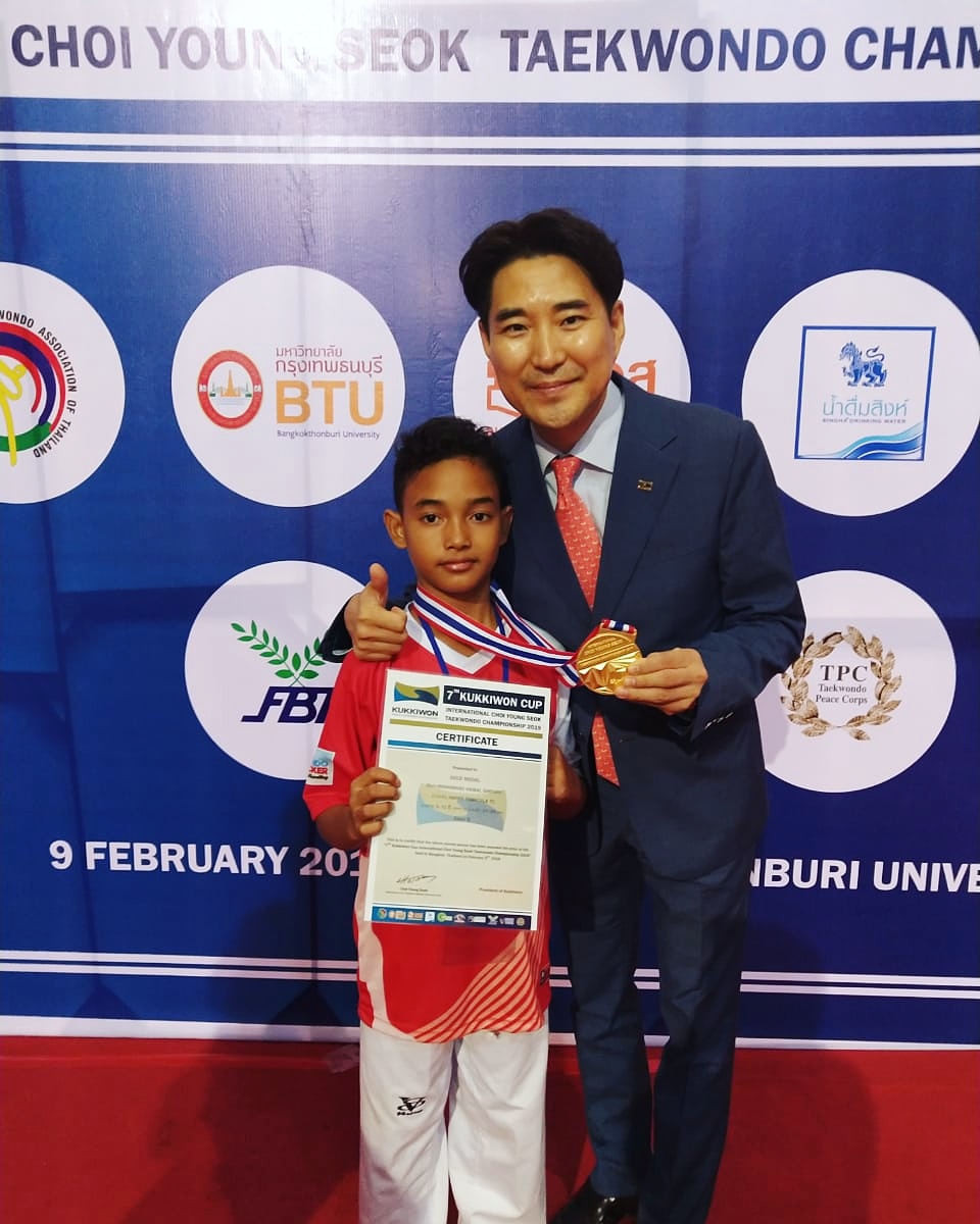 Mohammad Haikal Ghifary Harumkan Nama Indonesia di Kejuaraan Taekwondo Championship 2019 Kukkiwon Cup Thailand