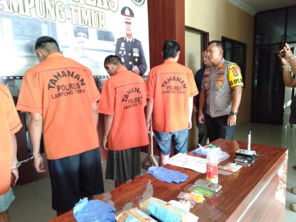 Sepekan Polres Lamtim Tangkap Empat Pelaku Narkoba BB 10 Gram Sabu