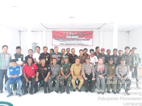 Polsek Tegineneng Deklarasi Damai Pileg dan Pilpres Tahun 2019