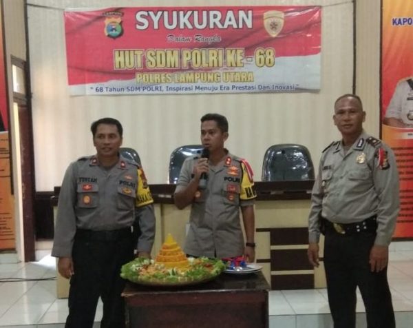 Polres Lampung Utara Gelar Syukuran HUT SDM Polri Ke-68
